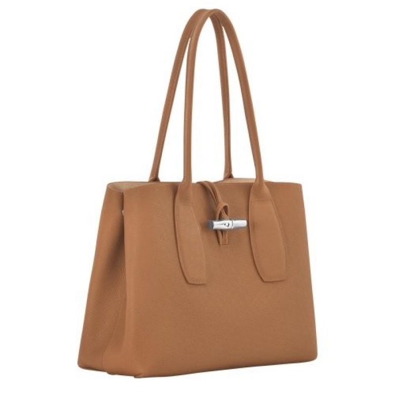 Natural Longchamp Roseau L Tote Bag | SN-LCMP48001