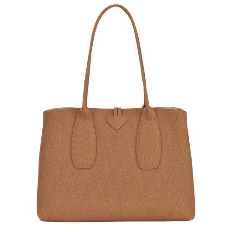 Natural Longchamp Roseau L Tote Bag | SN-LCMP48001