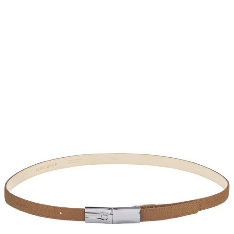 Natural Longchamp Roseau Ladies\' Belt | SN-LCMP48952