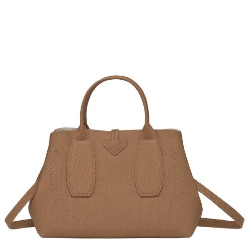 Natural Longchamp Roseau M Handbag | SN-LCMP47770