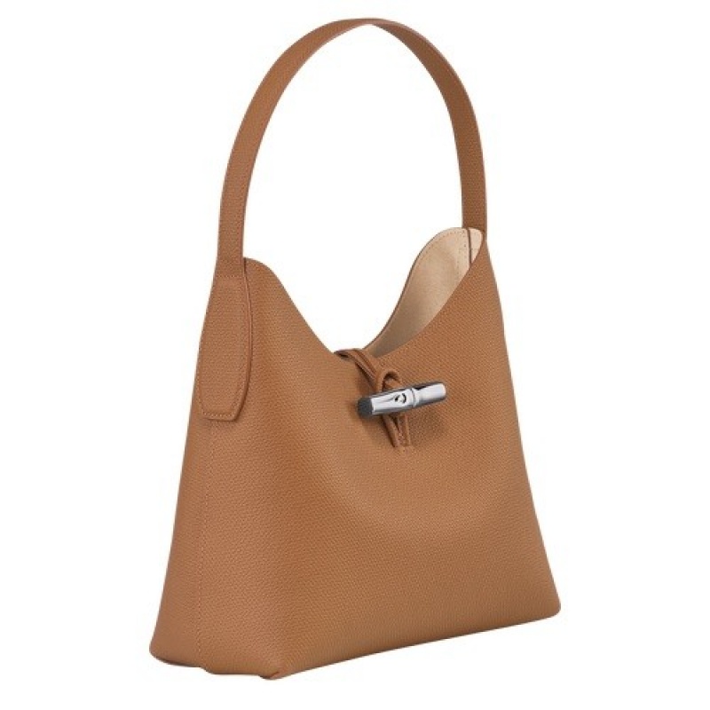 Natural Longchamp Roseau M Hobo Bag | SN-LCMP47997