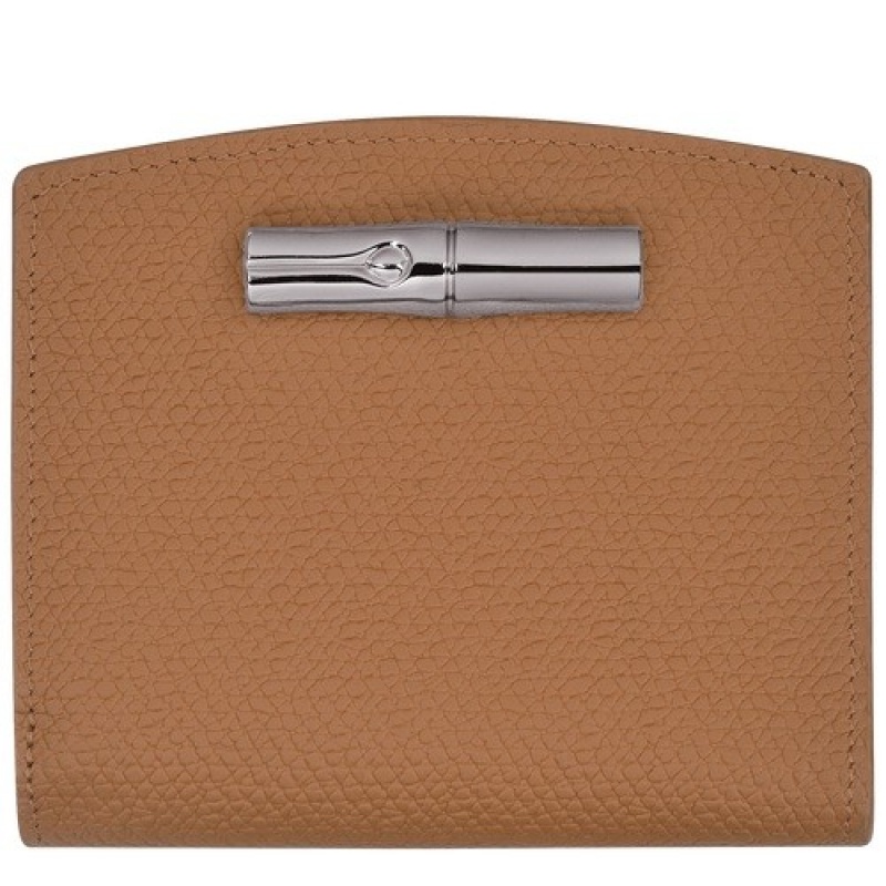 Natural Longchamp Roseau Wallet | SN-LCMP48286