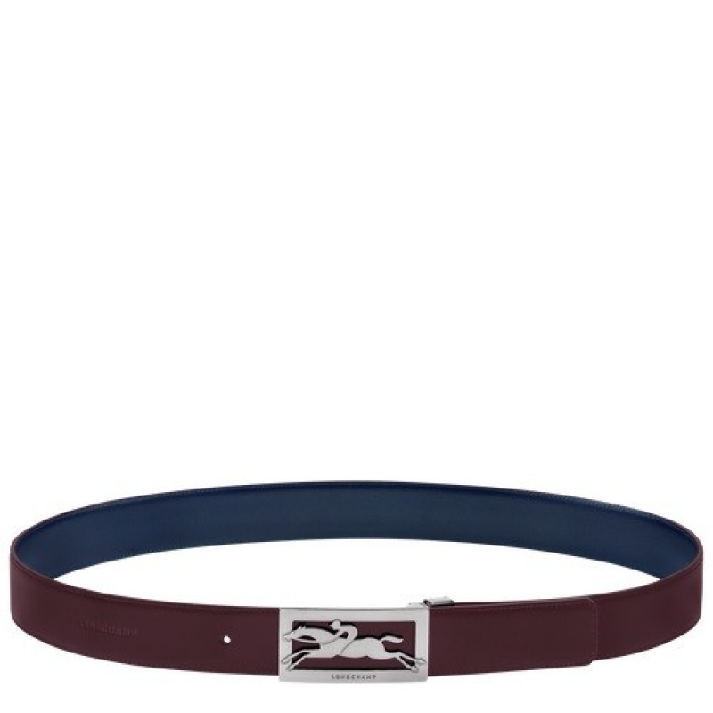 Navy/Burgundy Longchamp Delta Box Men's Belt | SN-LCMP49432