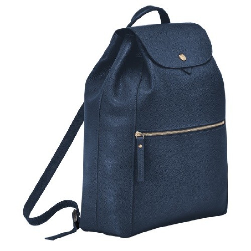 Navy Longchamp Le Foulonné Backpack | SN-LCMP48121