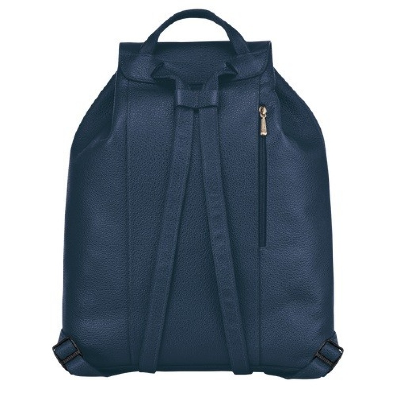 Navy Longchamp Le Foulonné Backpack | SN-LCMP48121