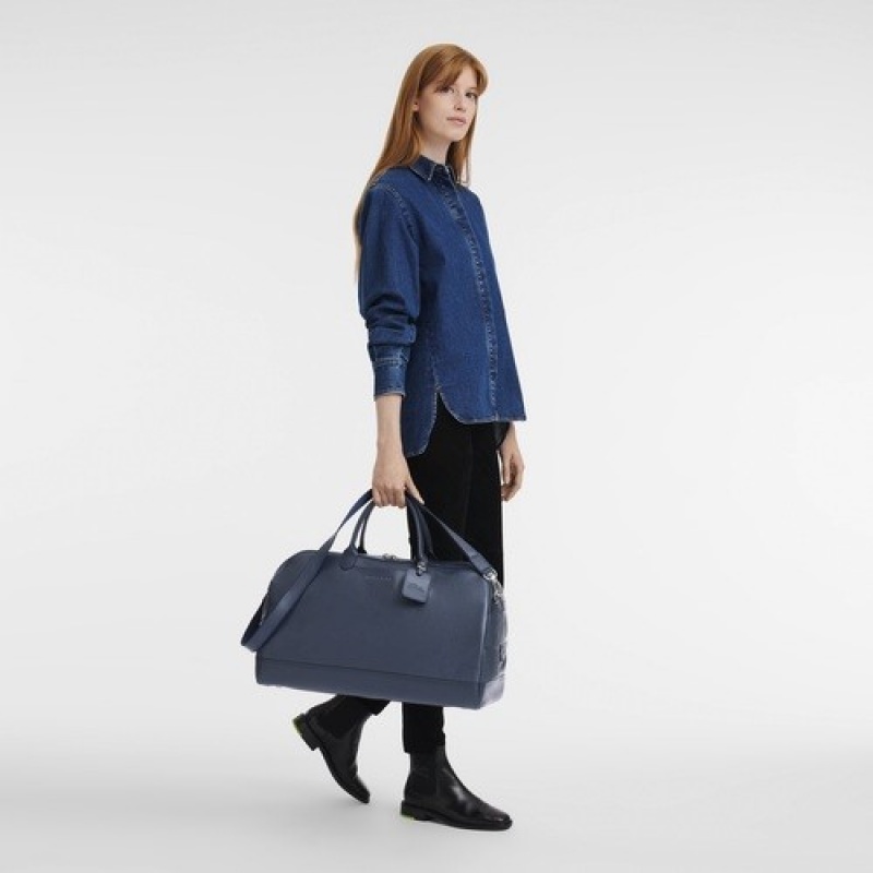 Navy Longchamp Le Foulonné M Travel Bag | SN-LCMP49304