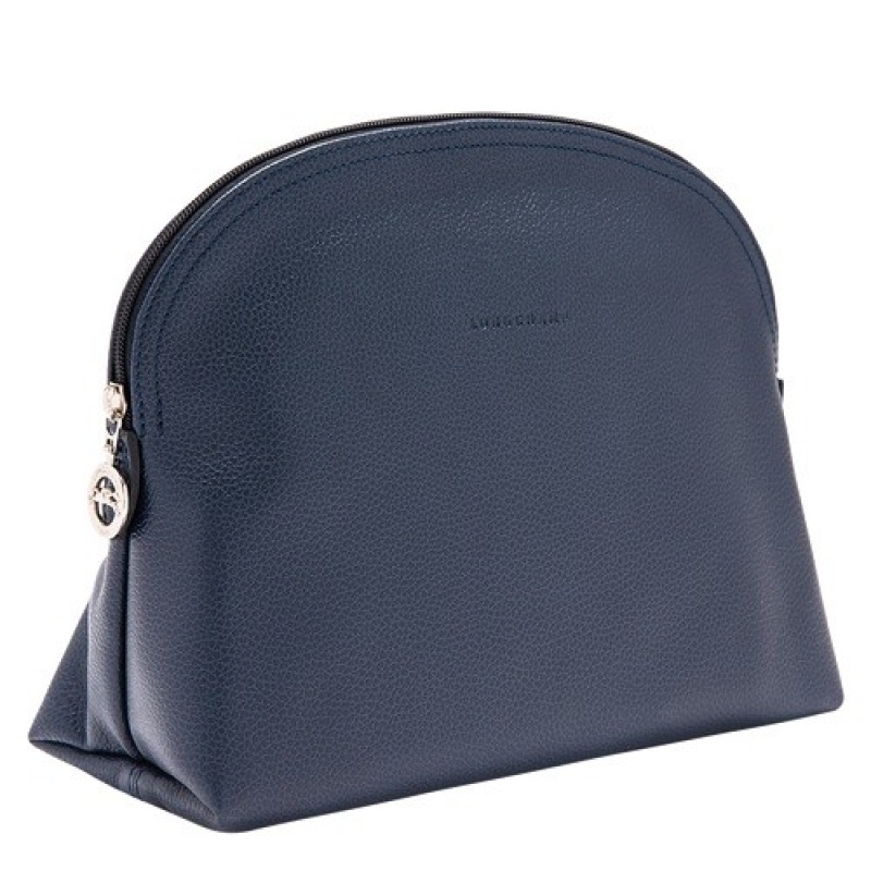 Navy Longchamp Le Foulonné Toiletry Case | SN-LCMP49388