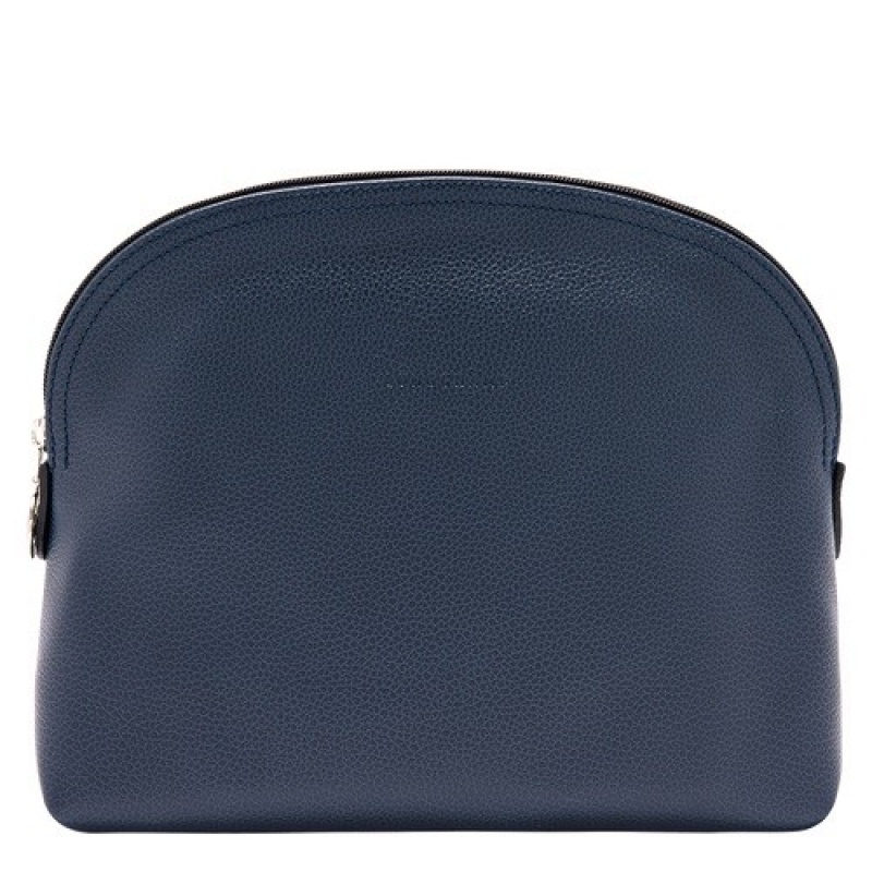 Navy Longchamp Le Foulonné Toiletry Case | SN-LCMP49388