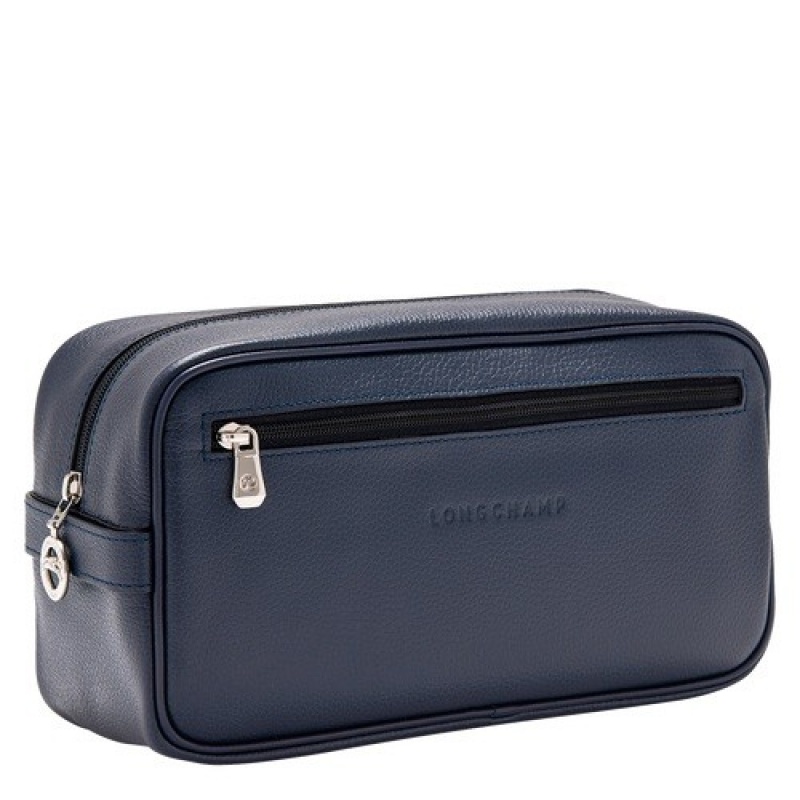 Navy Longchamp Le Foulonné Toiletry Case | SN-LCMP49391