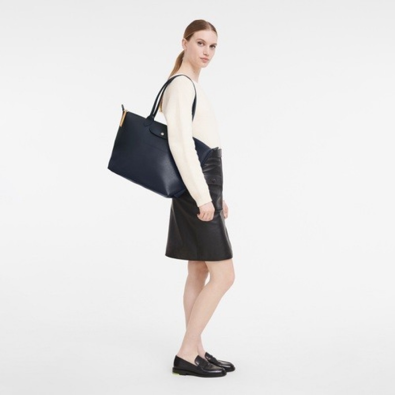 Navy Longchamp Le Pliage City L Tote Bag | SN-LCMP47954