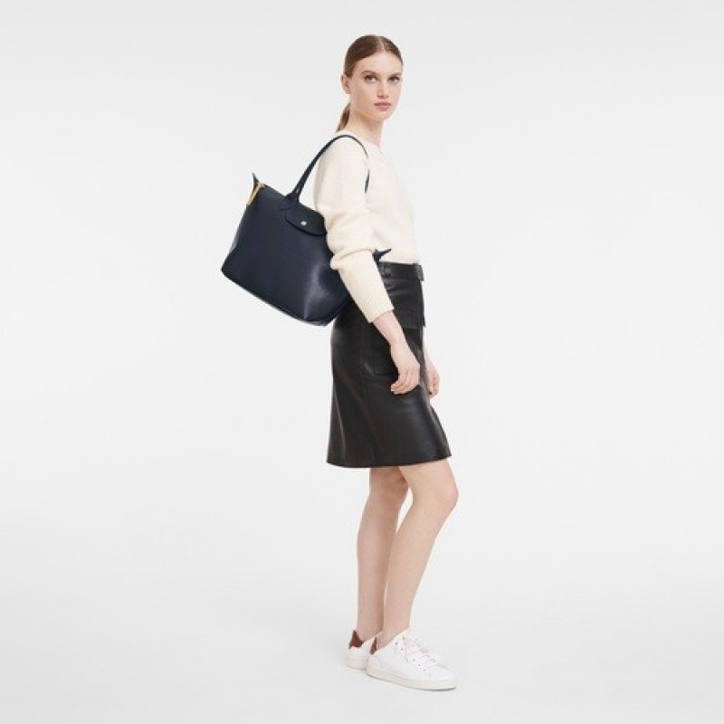 Navy Longchamp Le Pliage City M Tote Bag | SN-LCMP47950