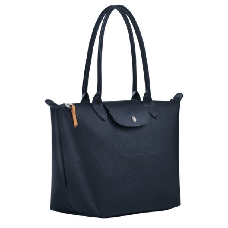 Navy Longchamp Le Pliage City M Tote Bag | SN-LCMP47950