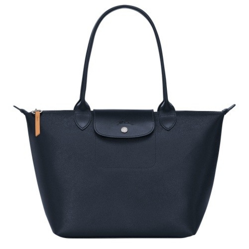 Navy Longchamp Le Pliage City M Tote Bag | SN-LCMP47950