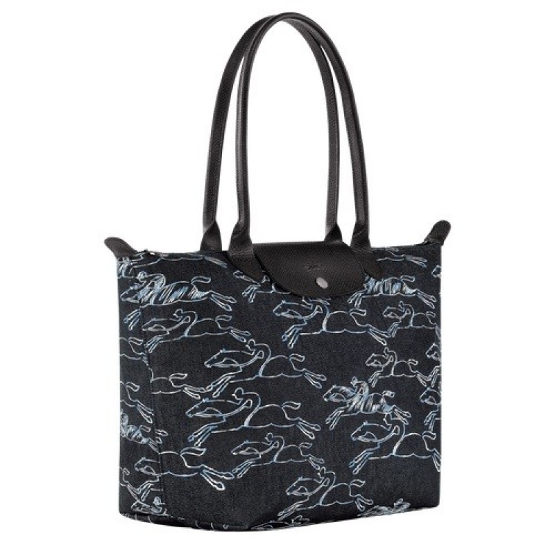 Navy Longchamp Le Pliage Collection L Tote Bag | SN-LCMP48075