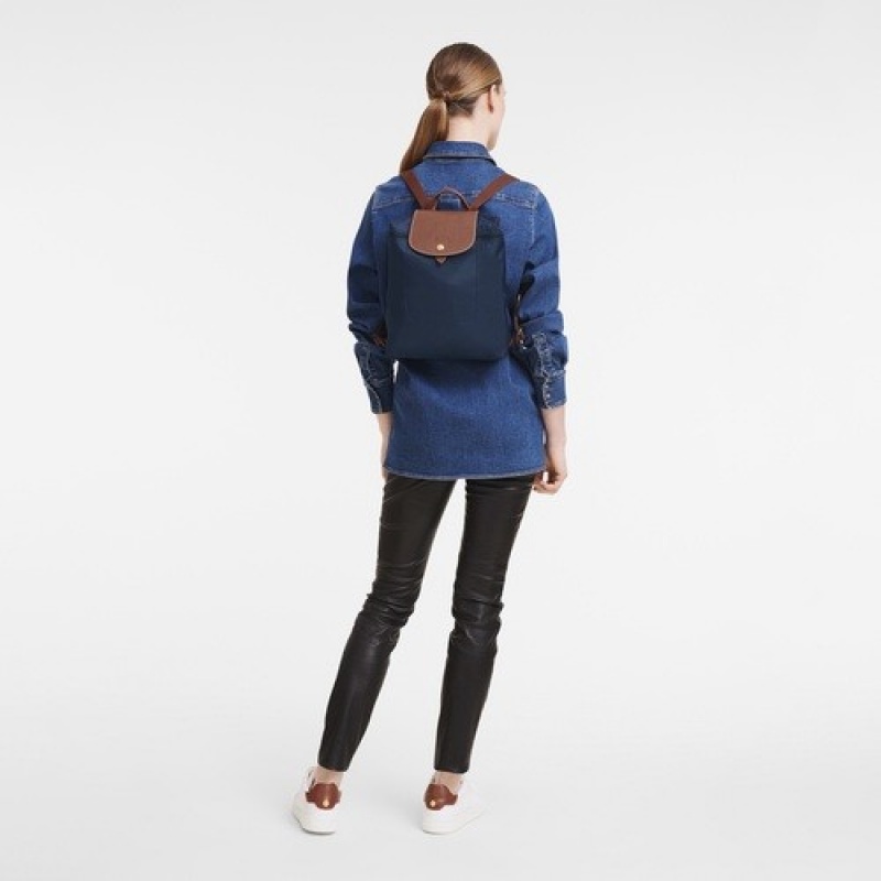 Navy Longchamp Le Pliage Original M Backpack | SN-LCMP49142