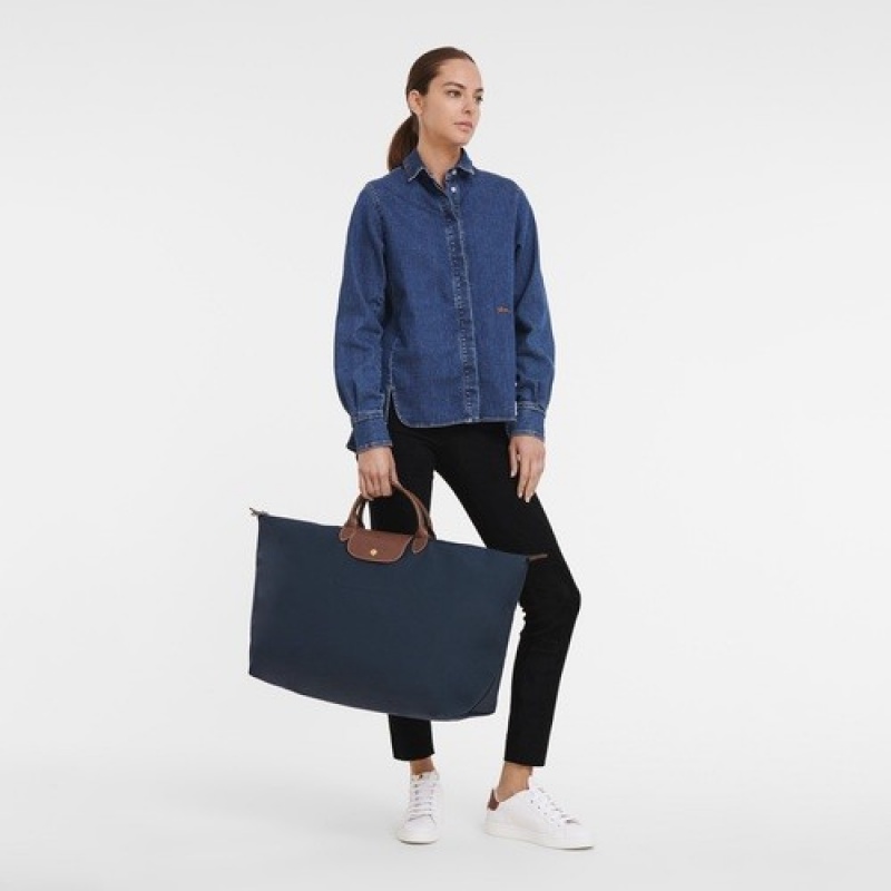 Navy Longchamp Le Pliage Original M Travel Bag | SN-LCMP48518