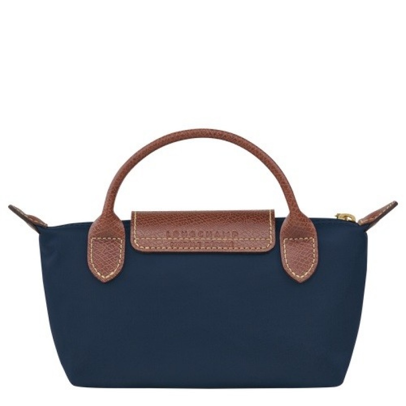 Navy Longchamp Le Pliage Original Pouch With Handle | SN-LCMP48403