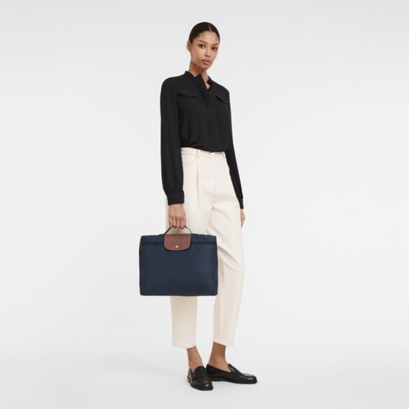 Navy Longchamp Le Pliage Original S Briefcase | SN-LCMP49015