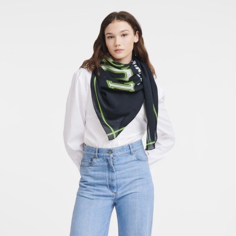 Navy Longchamp Le Pliage University Scarf | SN-LCMP48919