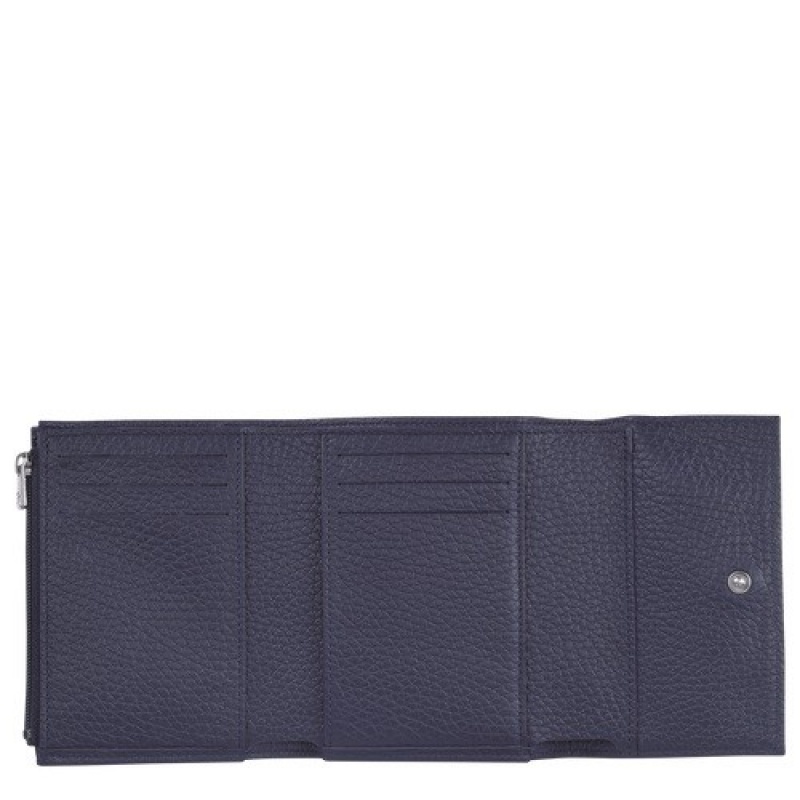 Navy Longchamp Roseau Essential Compact Wallet | SN-LCMP48295