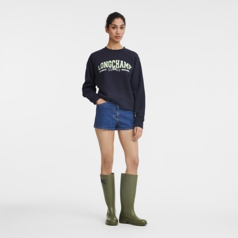 Navy Longchamp Sweatshirt | SN-LCMP48727