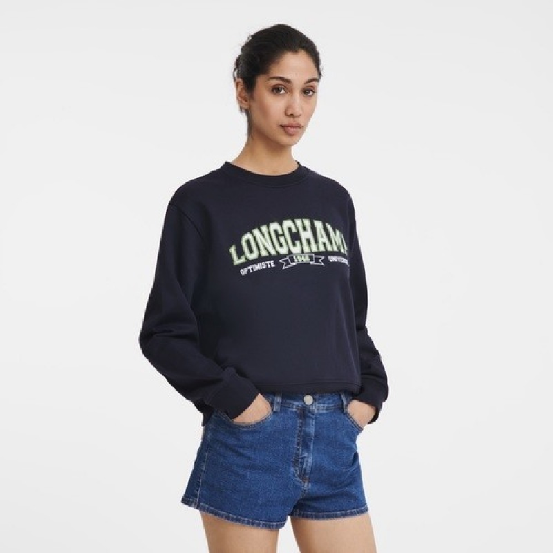 Navy Longchamp Sweatshirt | SN-LCMP48727