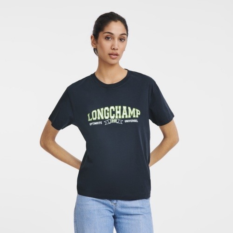 Navy Longchamp T-shirt | SN-LCMP48712