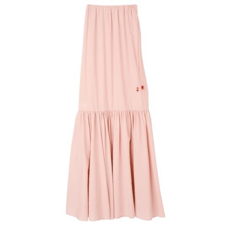 Nude Longchamp Long Skirt | SN-LCMP48685