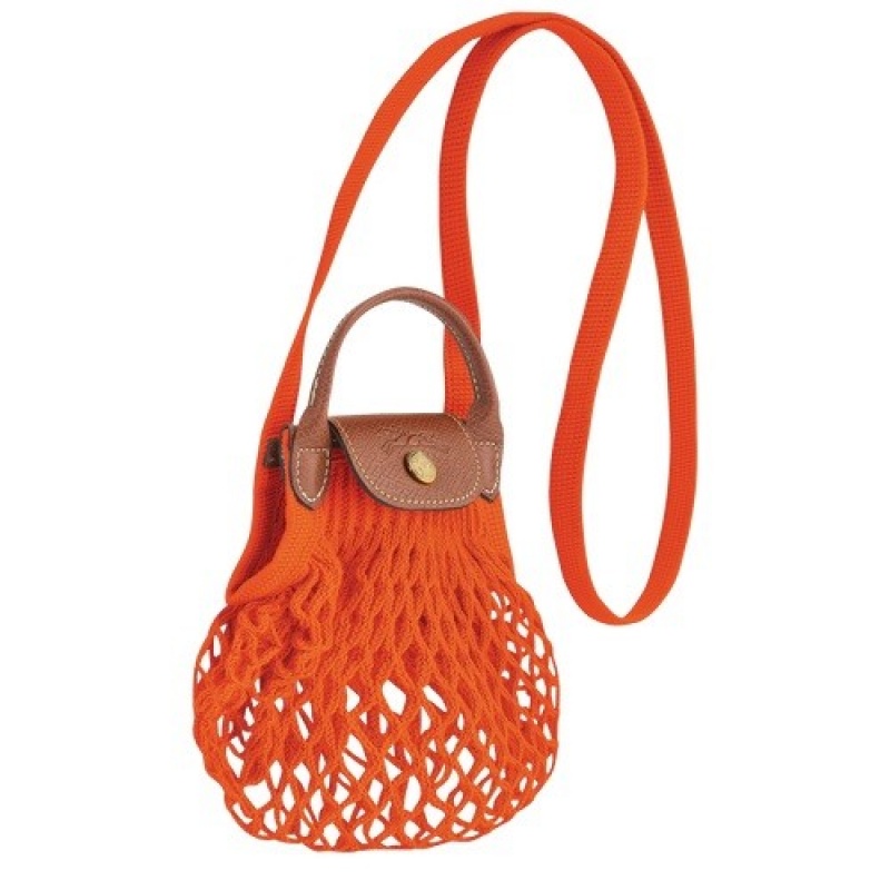 Orange Longchamp Le Pliage Filet Xs Mesh Bag | SN-LCMP47880