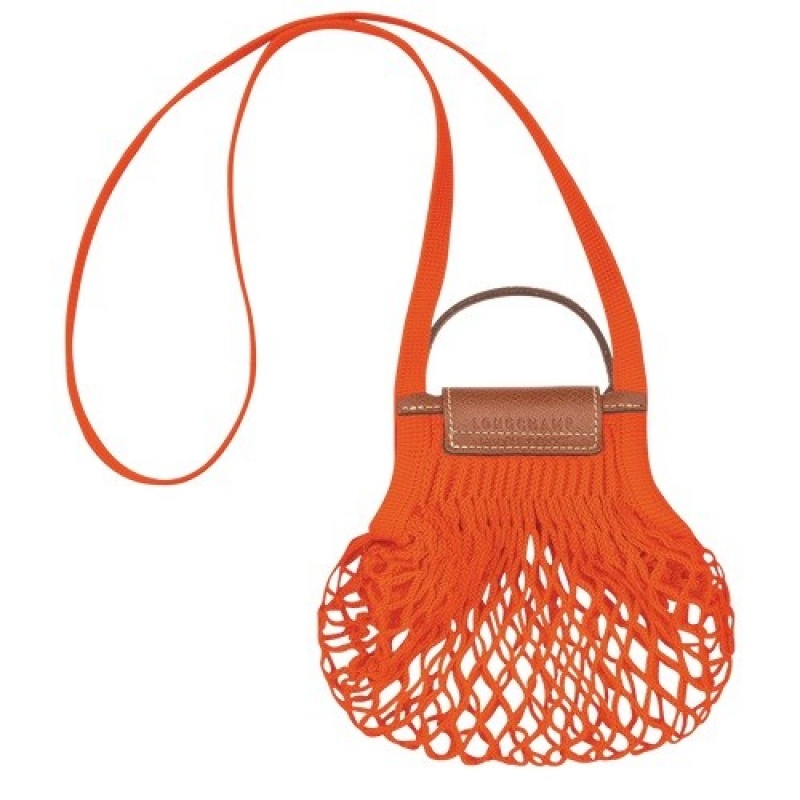 Orange Longchamp Le Pliage Filet Xs Mesh Bag | SN-LCMP47880