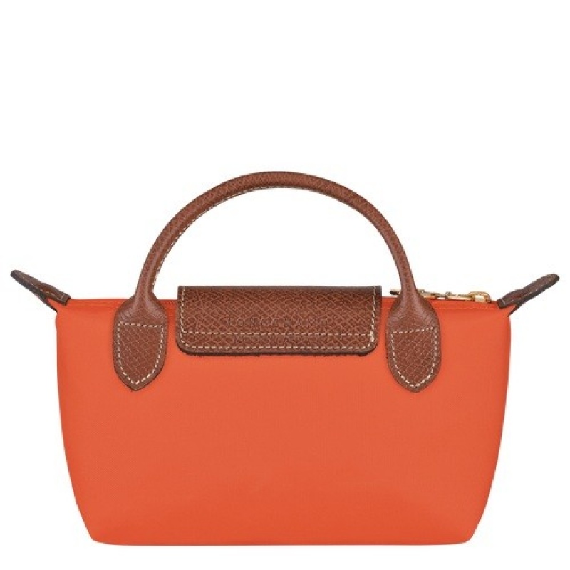 Orange Longchamp Le Pliage Original Pouch With Handle | SN-LCMP48437