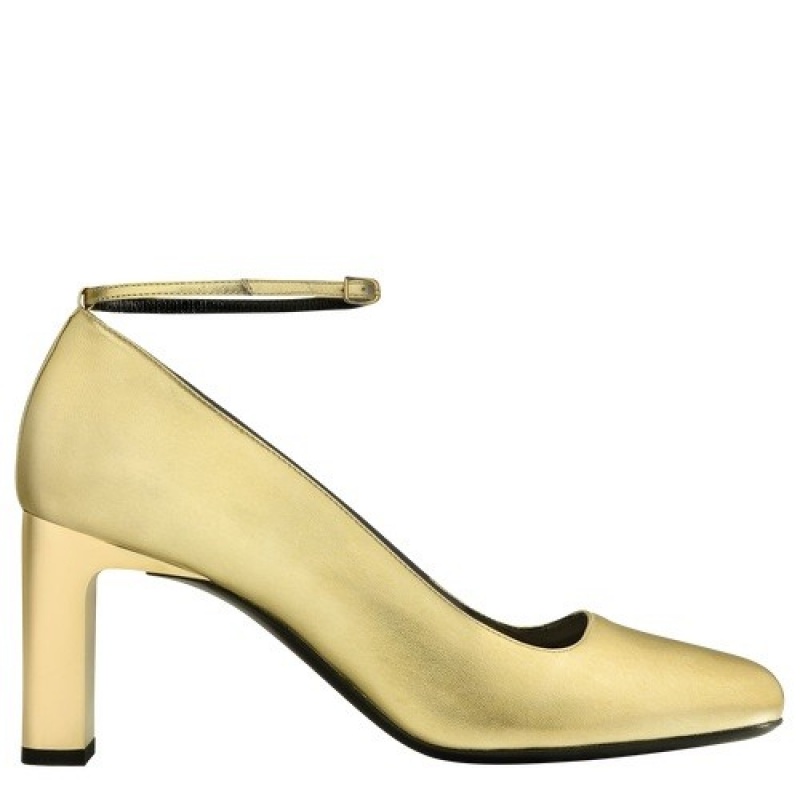 Pale gold Longchamp MéTal Pumps | SN-LCMP48823