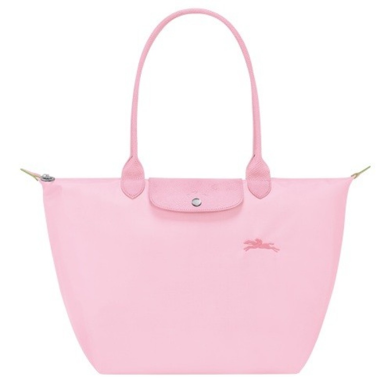 Pink Longchamp Le Pliage Green L Tote Bag | SN-LCMP47973