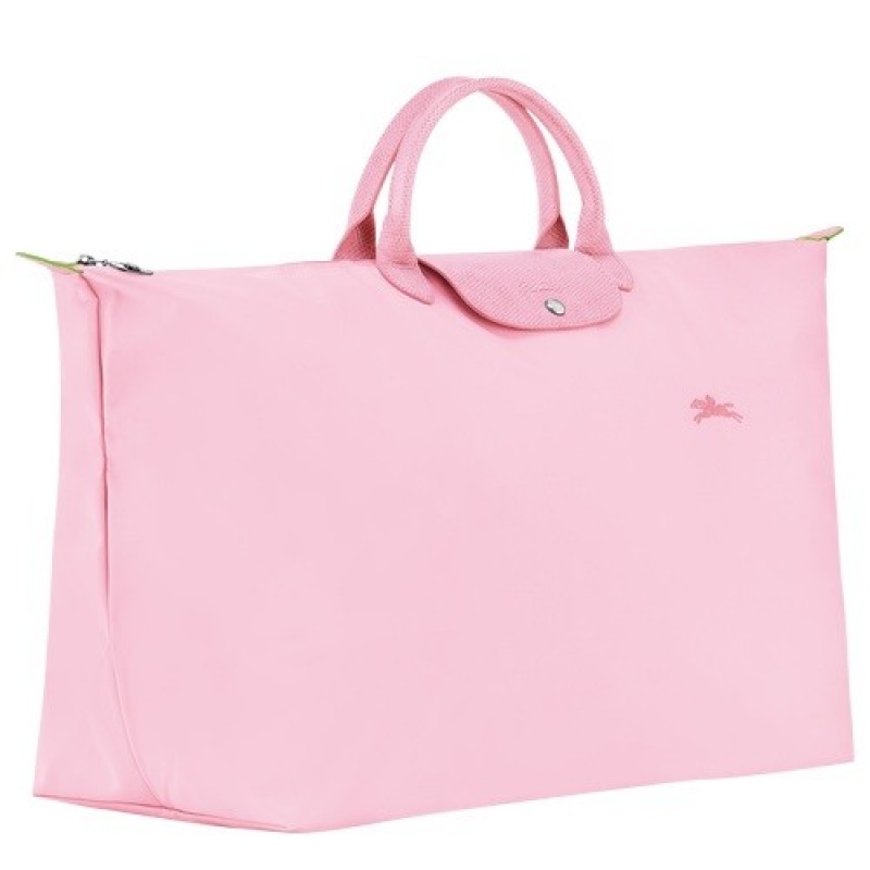 Pink Longchamp Le Pliage Green M Travel Bag | SN-LCMP49344