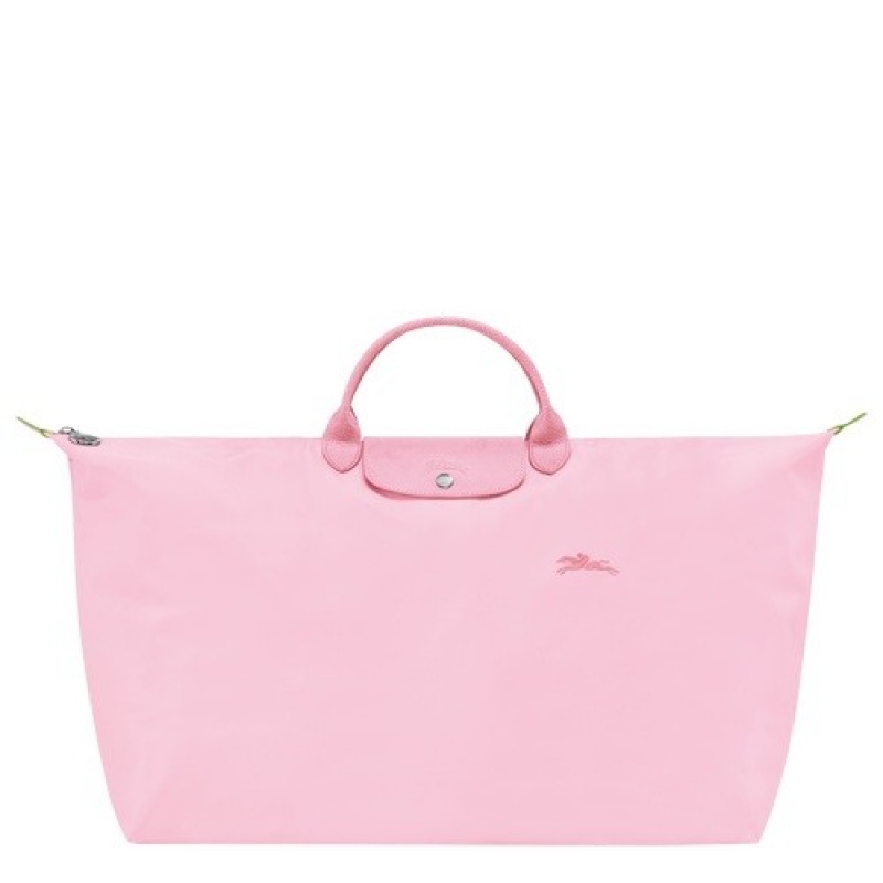 Pink Longchamp Le Pliage Green M Travel Bag | SN-LCMP49344