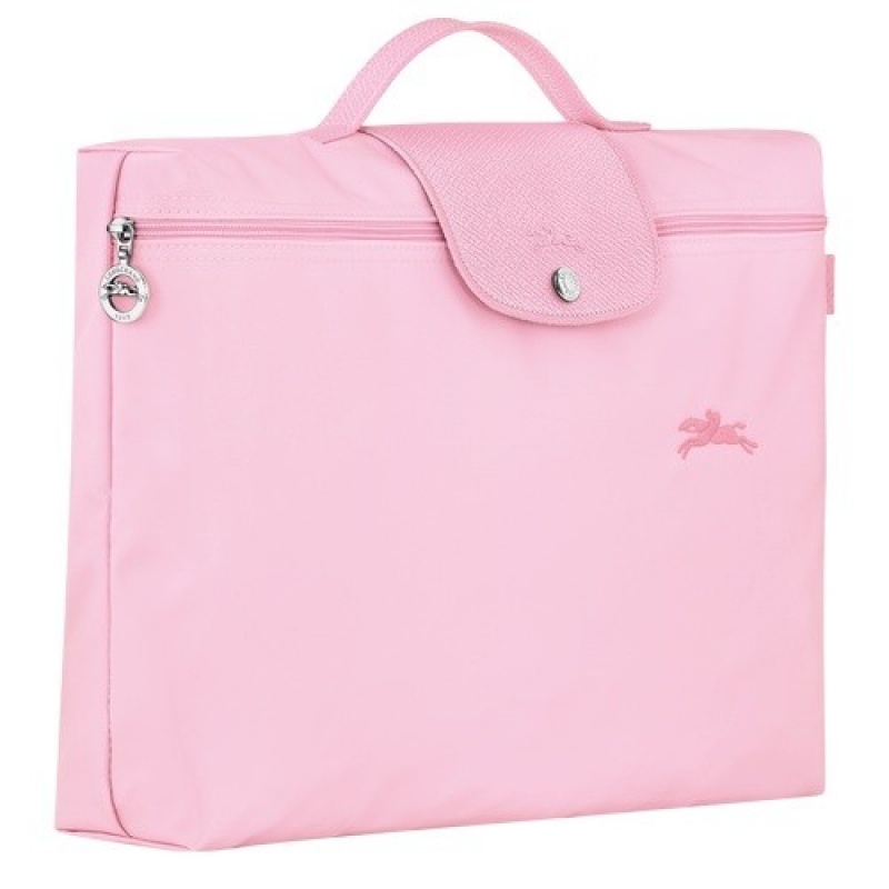 Pink Longchamp Le Pliage Green S Briefcase | SN-LCMP49018