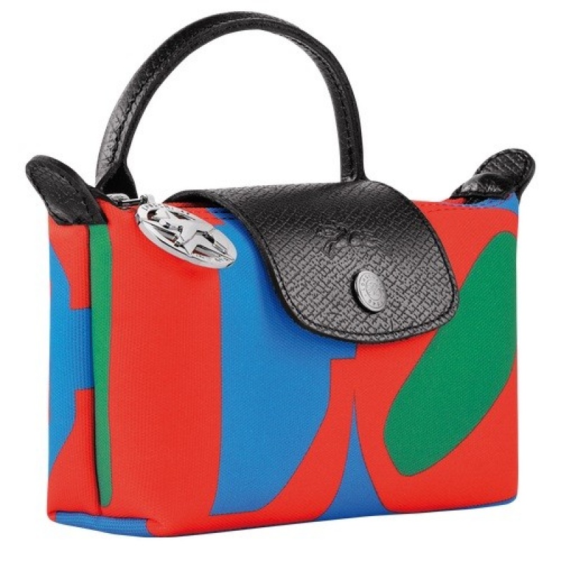 Red/Navy Longchamp X Robert Indiana Pouch | SN-LCMP48394