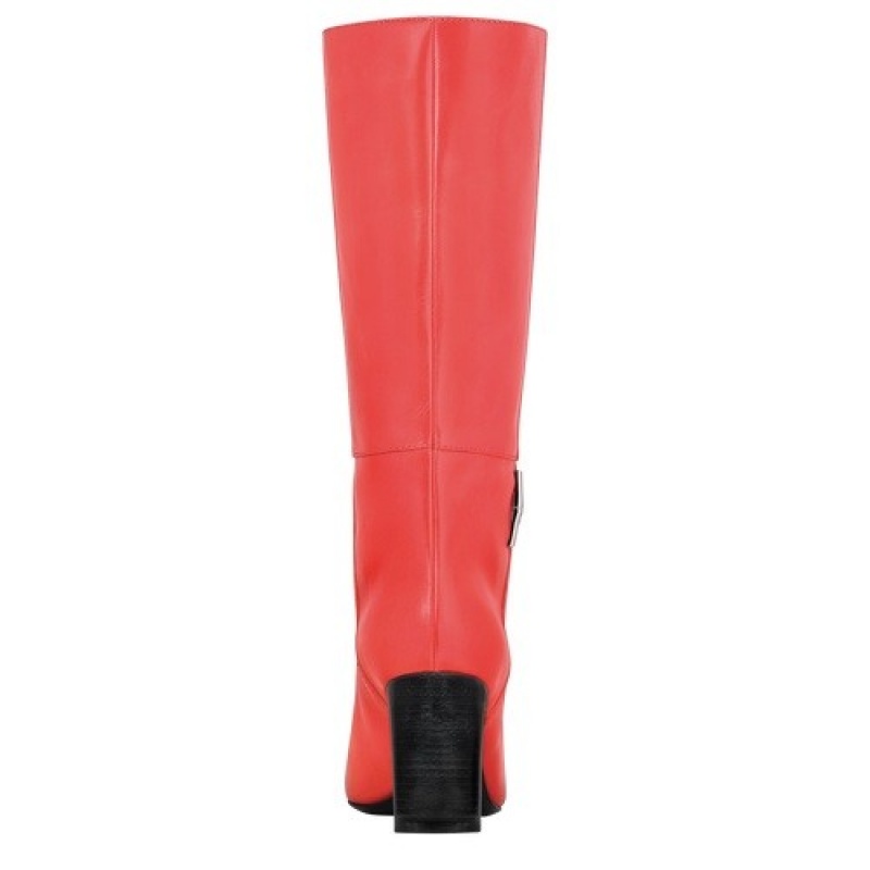 Red Kiss Longchamp Roseau Heel Boots | SN-LCMP48802