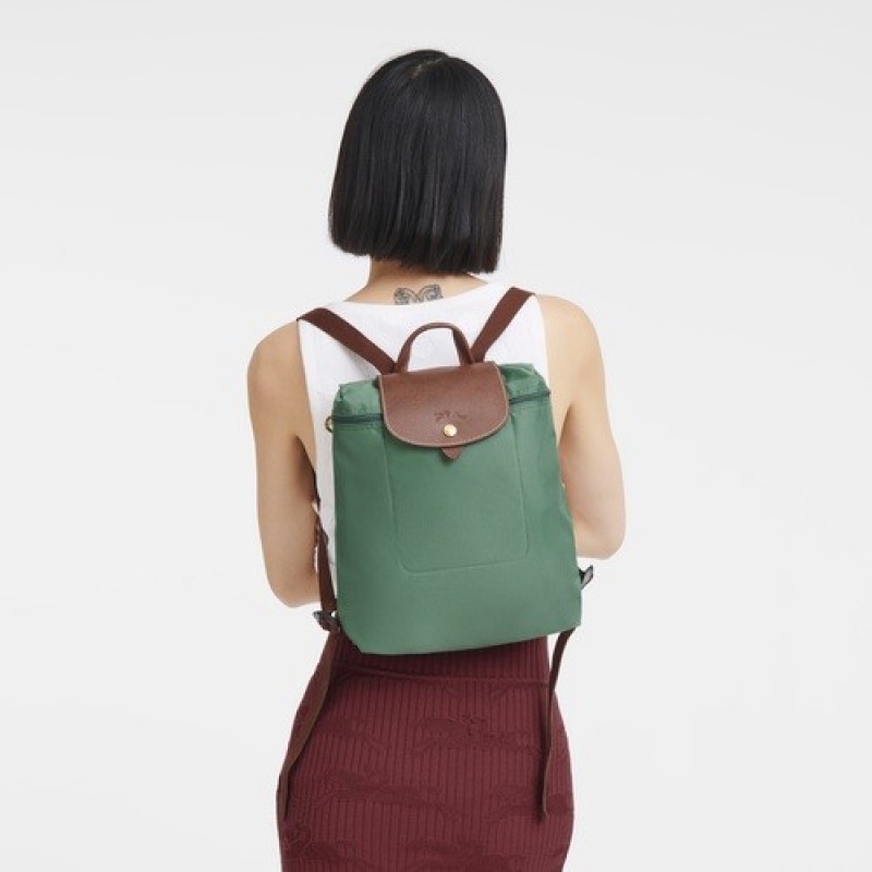 Sage Longchamp Le Pliage Original M Backpack | SN-LCMP49138