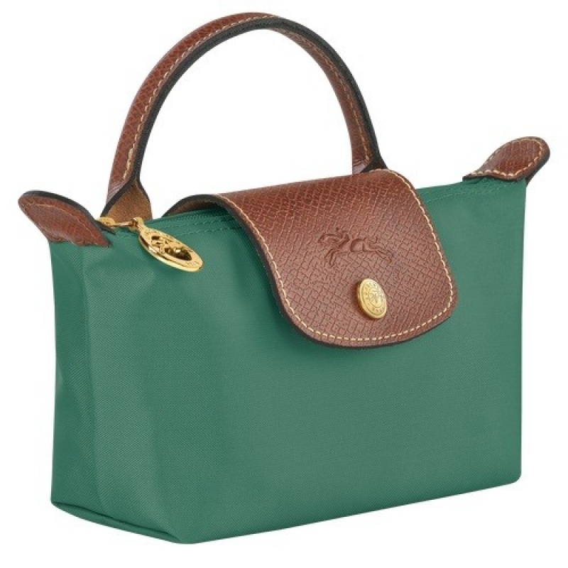 Sage Longchamp Le Pliage Original Pouch With Handle | SN-LCMP48438