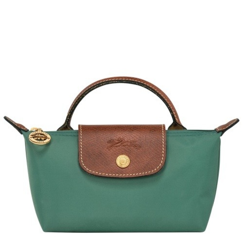 Sage Longchamp Le Pliage Original Pouch With Handle | SN-LCMP48438