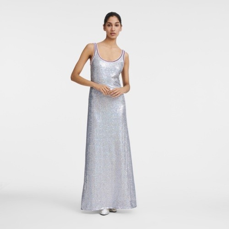 Silver Longchamp Long Dress | SN-LCMP48663