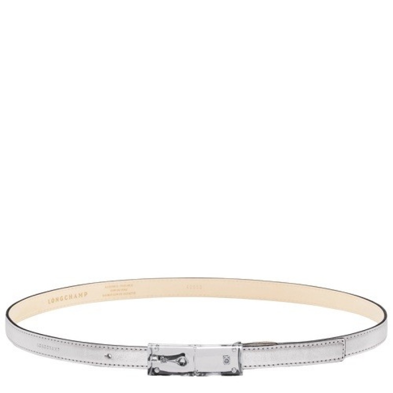 Silver Longchamp Roseau Essential Ladies\' Belt | SN-LCMP48958