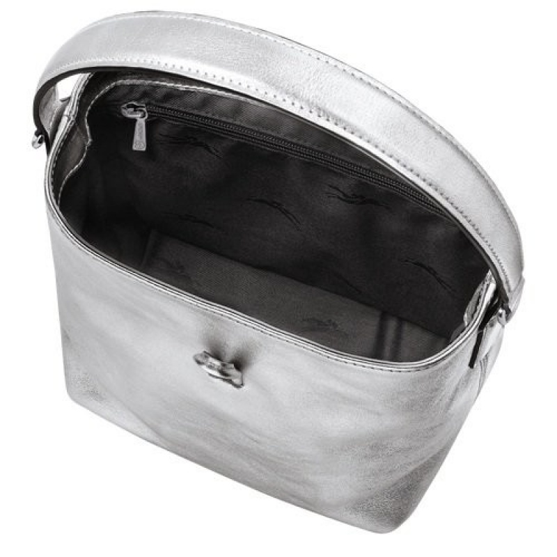 Silver Longchamp Roseau Xs Bucket Bag | SN-LCMP47938