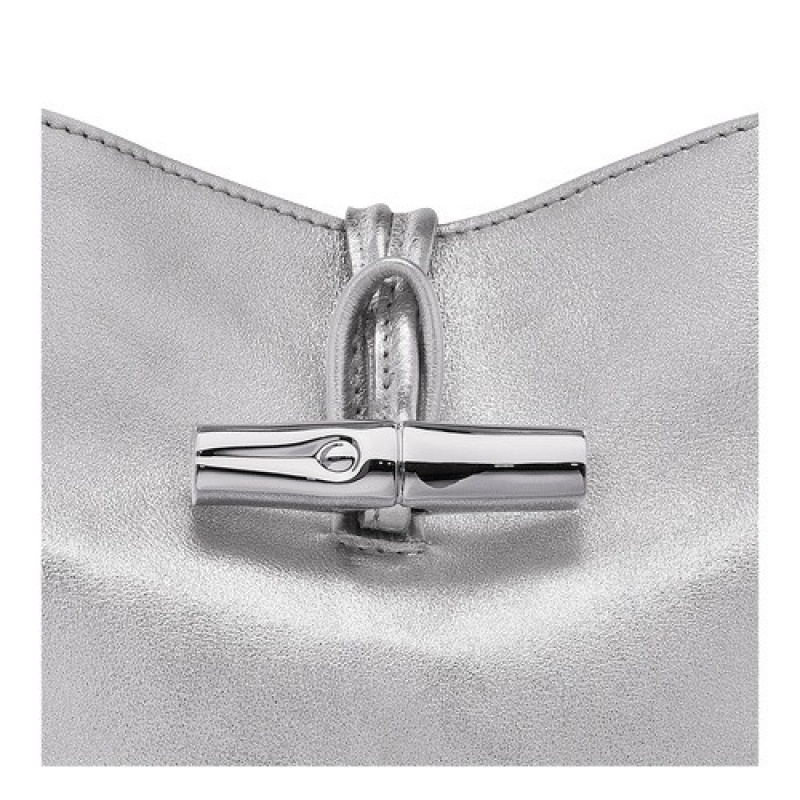 Silver Longchamp Roseau Xs Bucket Bag | SN-LCMP47938