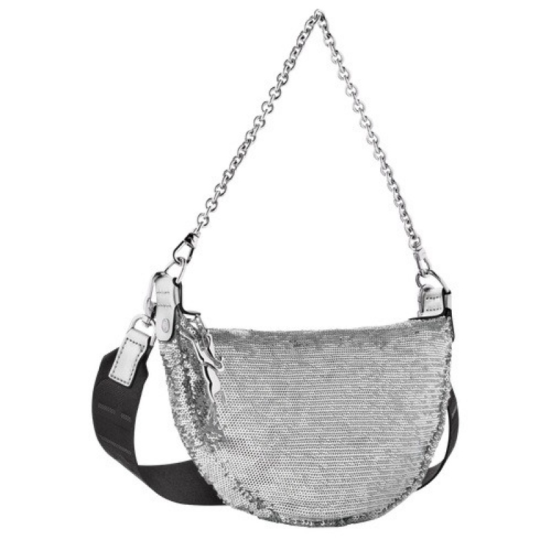 Silver Longchamp Smile S Crossbody Bag | SN-LCMP48052