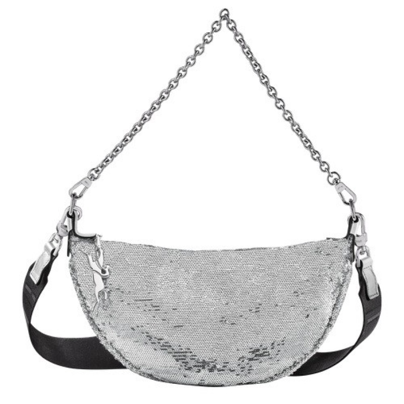 Silver Longchamp Smile S Crossbody Bag | SN-LCMP48052