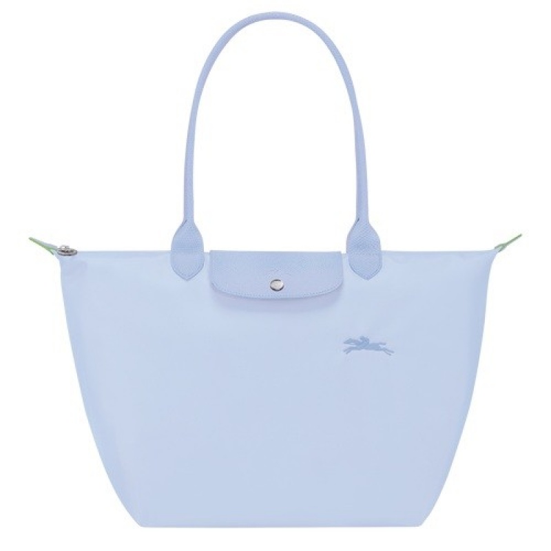 Sky Blue Longchamp Le Pliage Green L Tote Bag | SN-LCMP47972