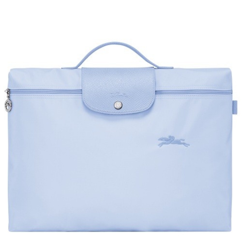 Sky Blue Longchamp Le Pliage Green S Briefcase | SN-LCMP49017