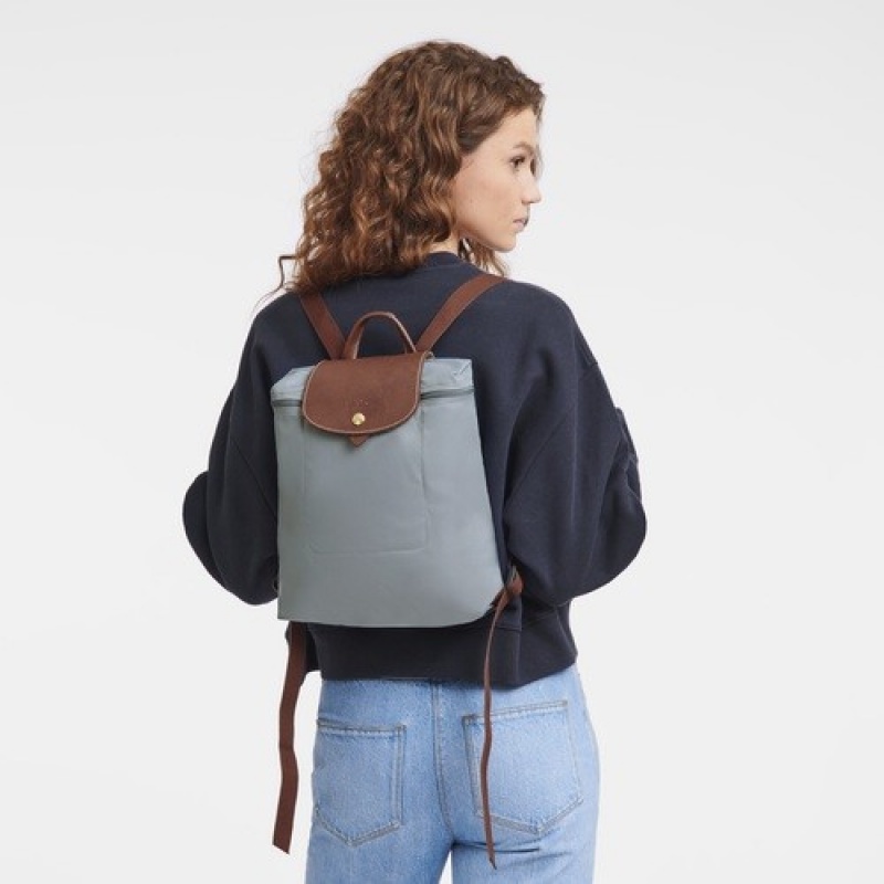 Steel Longchamp Le Pliage Original M Backpack | SN-LCMP49140